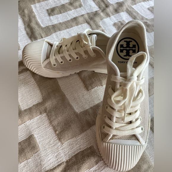 Tory Burch Off-White Casual Sneakers - Picture 1 of 7